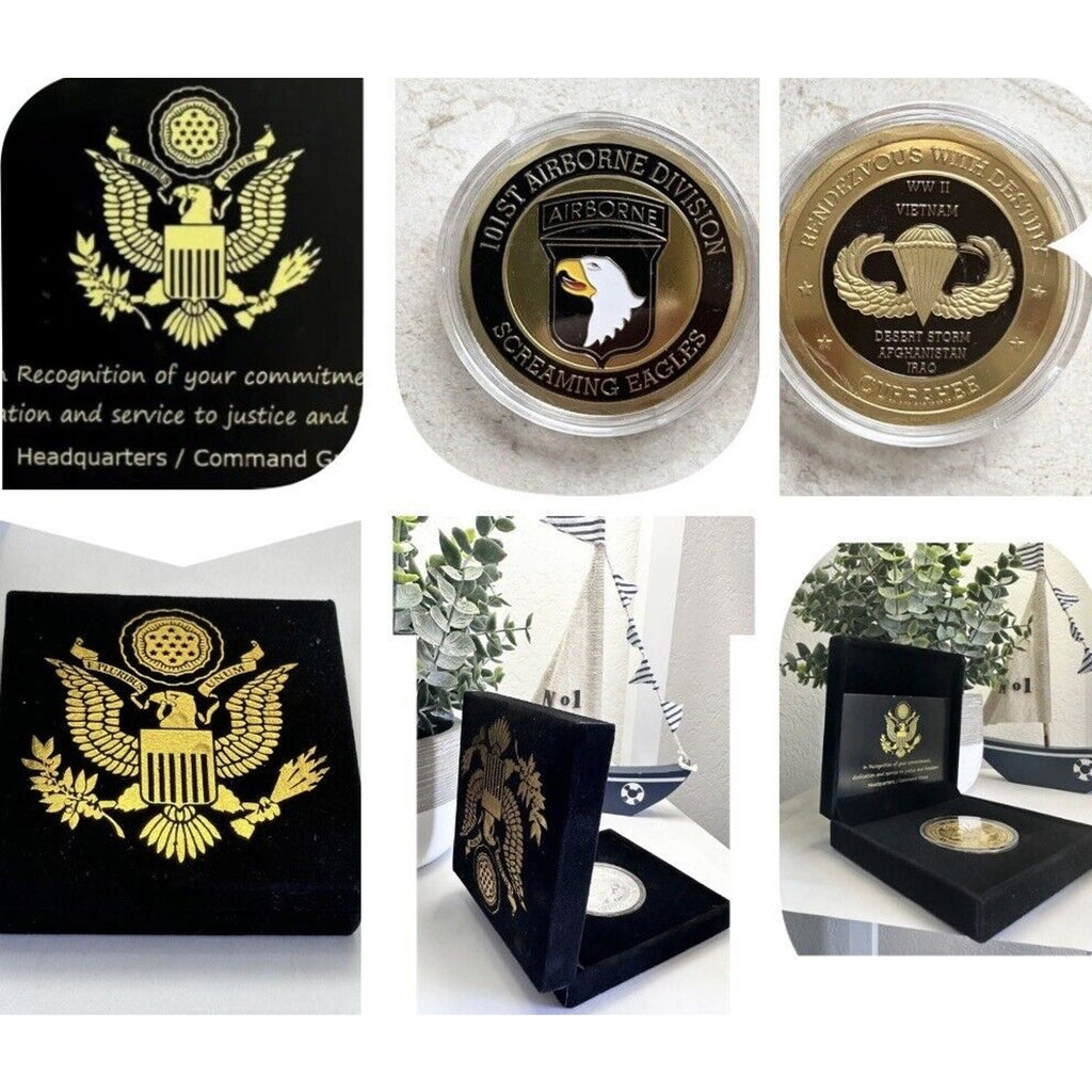 NEW U.S. Army 101st Airborne Division Screaming Eagles Challenge Coin USA AMY