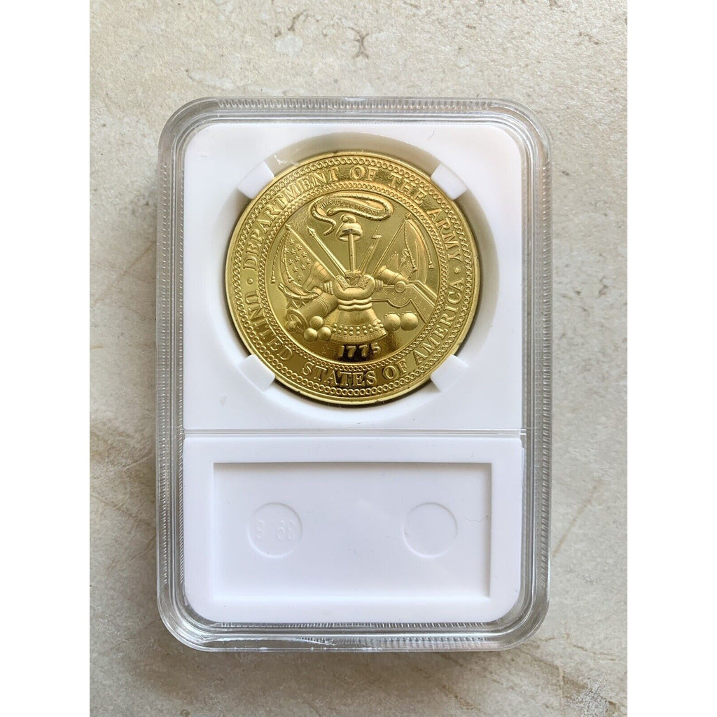 3D Floating Display US ARMY 1st ARMORED DIVISION "OLD IRONSIDES" Challenge Coin