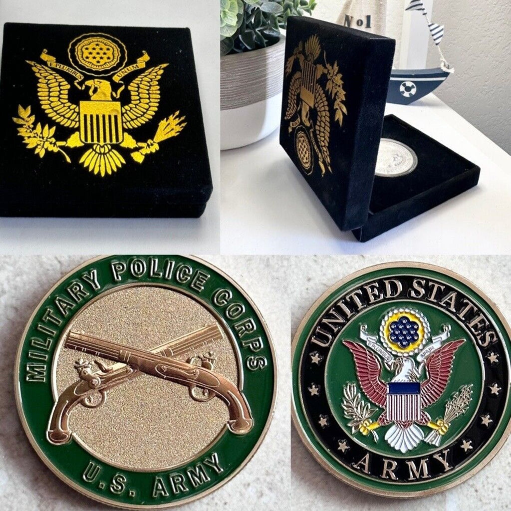 US ARMY MILITARY POLICE Challenge Coin With Velvet Presentation Box