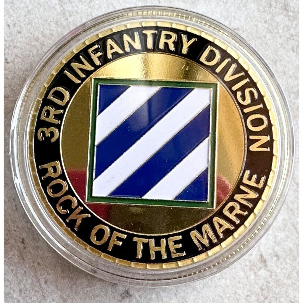 US ARMY 3rd INFANTRY DIV "Rock Of The Marne" Challenge Coin with velvet case
