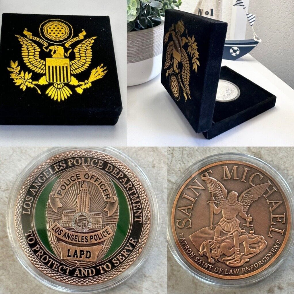 LOS ANGELES LAPD POLICE DEPARTMENT COPPER FINISH Challenge Coin with Velvet Case