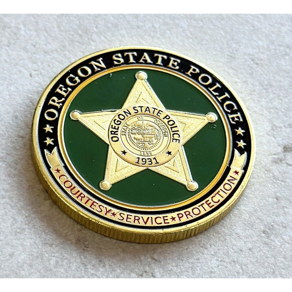 OREGON STATE POLICE Challenge Coin With Special Velvet Case