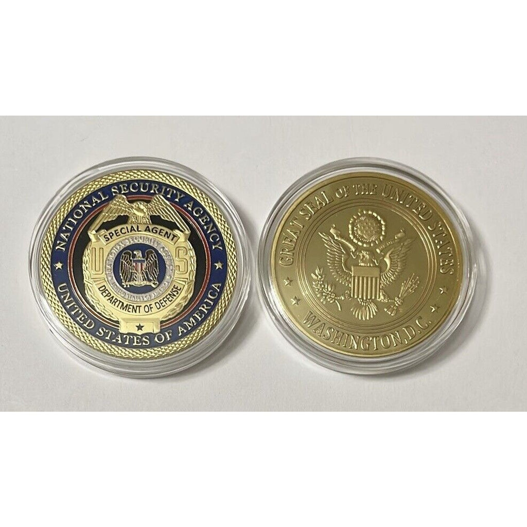 NSA US National Security Agency Special Agent DOD Challenge Coin w/ velvet case