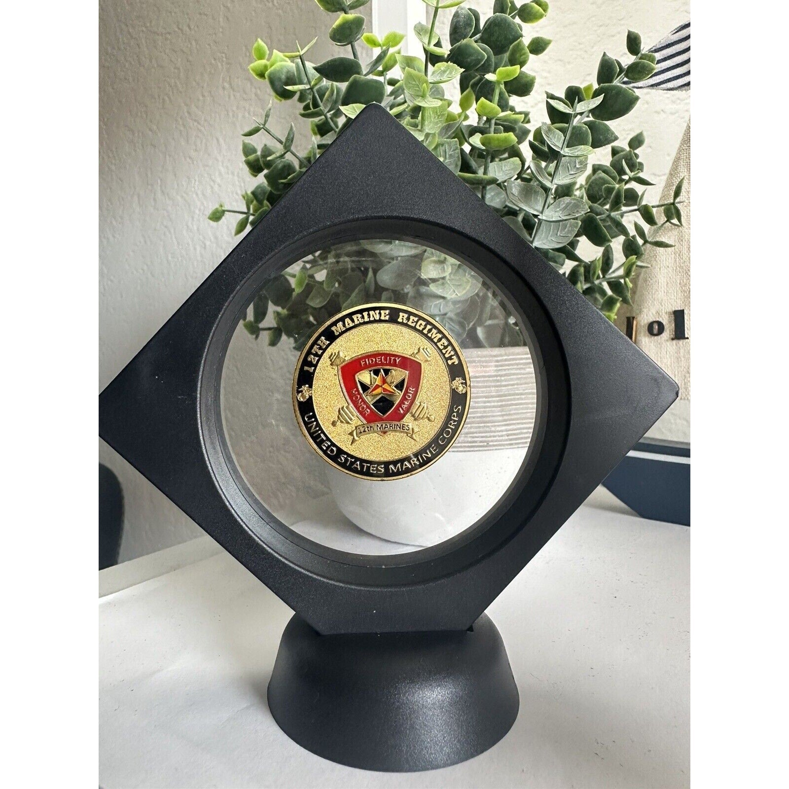 US MARINE CORPS - 12th MARINE REGIMENT Challenge Coin With 3D Display Case
