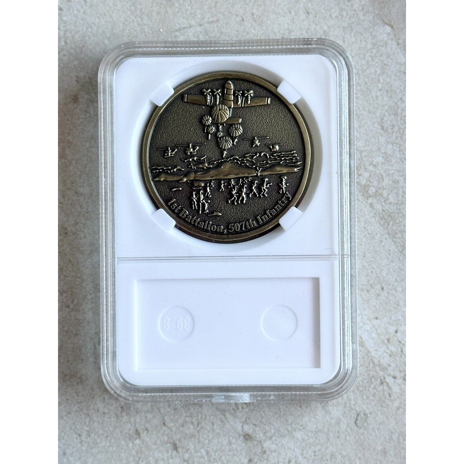 3PCS 82nd Airborne Combat Jump At Fort Benning GA Challenge Coin With Case