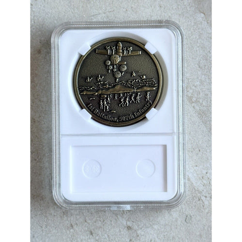 3PCS 82nd Airborne Combat Jump At Fort Benning GA Challenge Coin With Case
