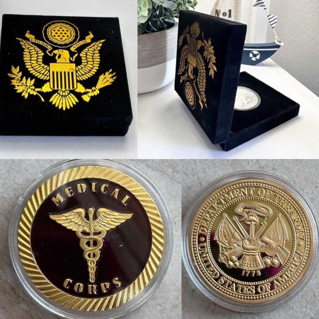 US ARMY MEDICAL CORPS Challenge Coin With Velvet Presentation Box