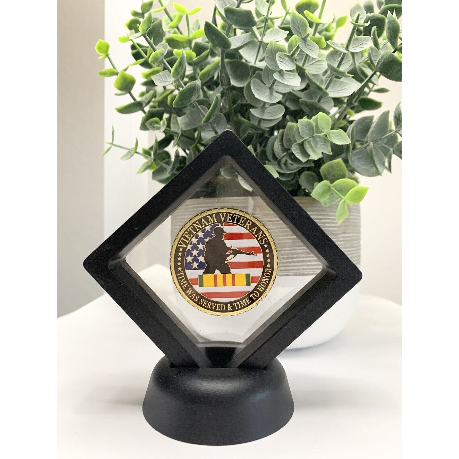 VIETNAM VETERANS *NEVER FORGET* Challenge Coin Come With 3D Displays Case