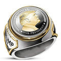 USA President Trump Ring Coin (stock Pic Ring Has Less Fine Details) Size 7