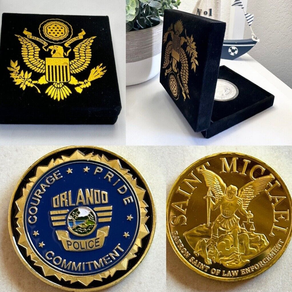 City of Orlando Police Dept Challenge Coin Come With Velvet Case
