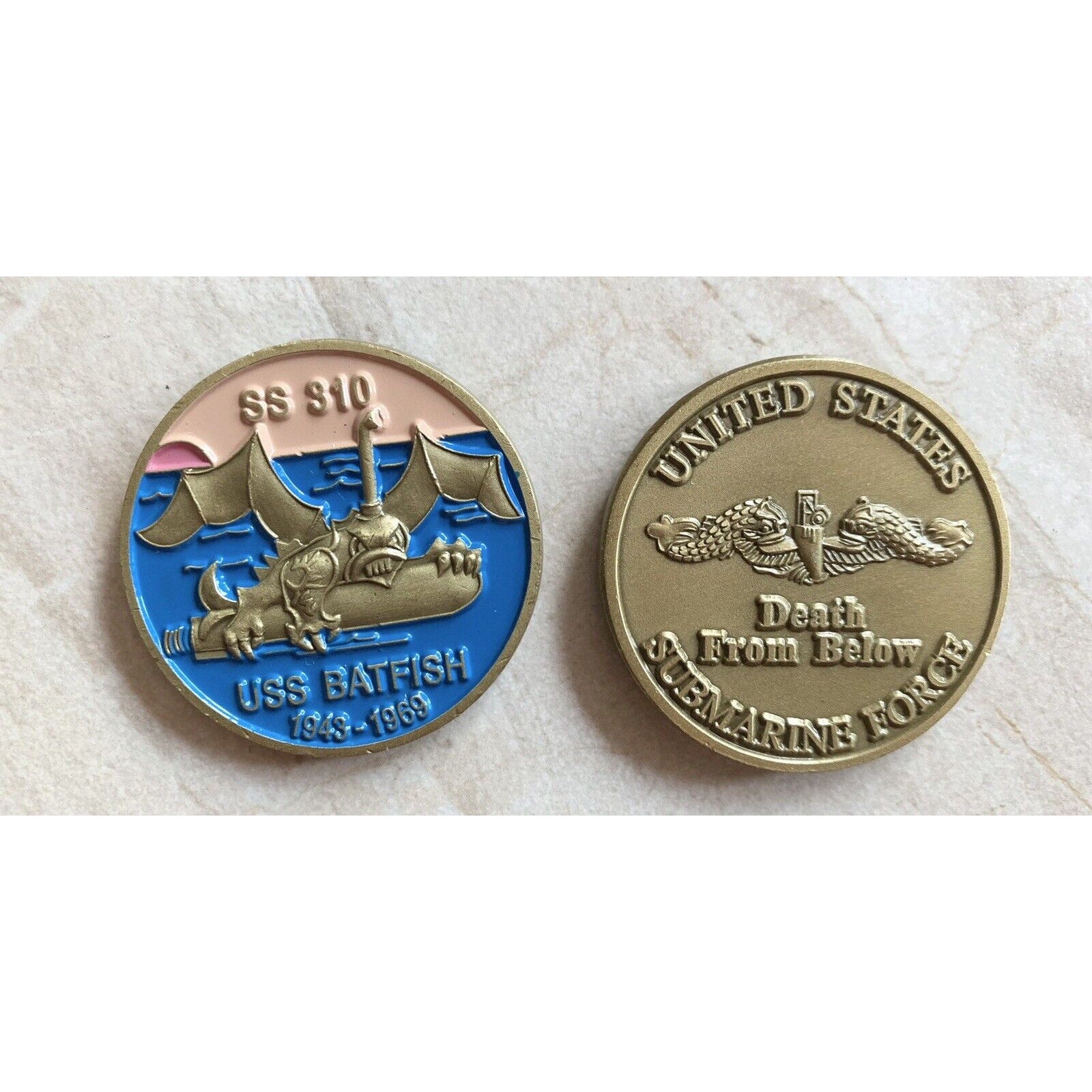 Rare USS Batfish SS 310 Submarine Challenge Coin USN DFB