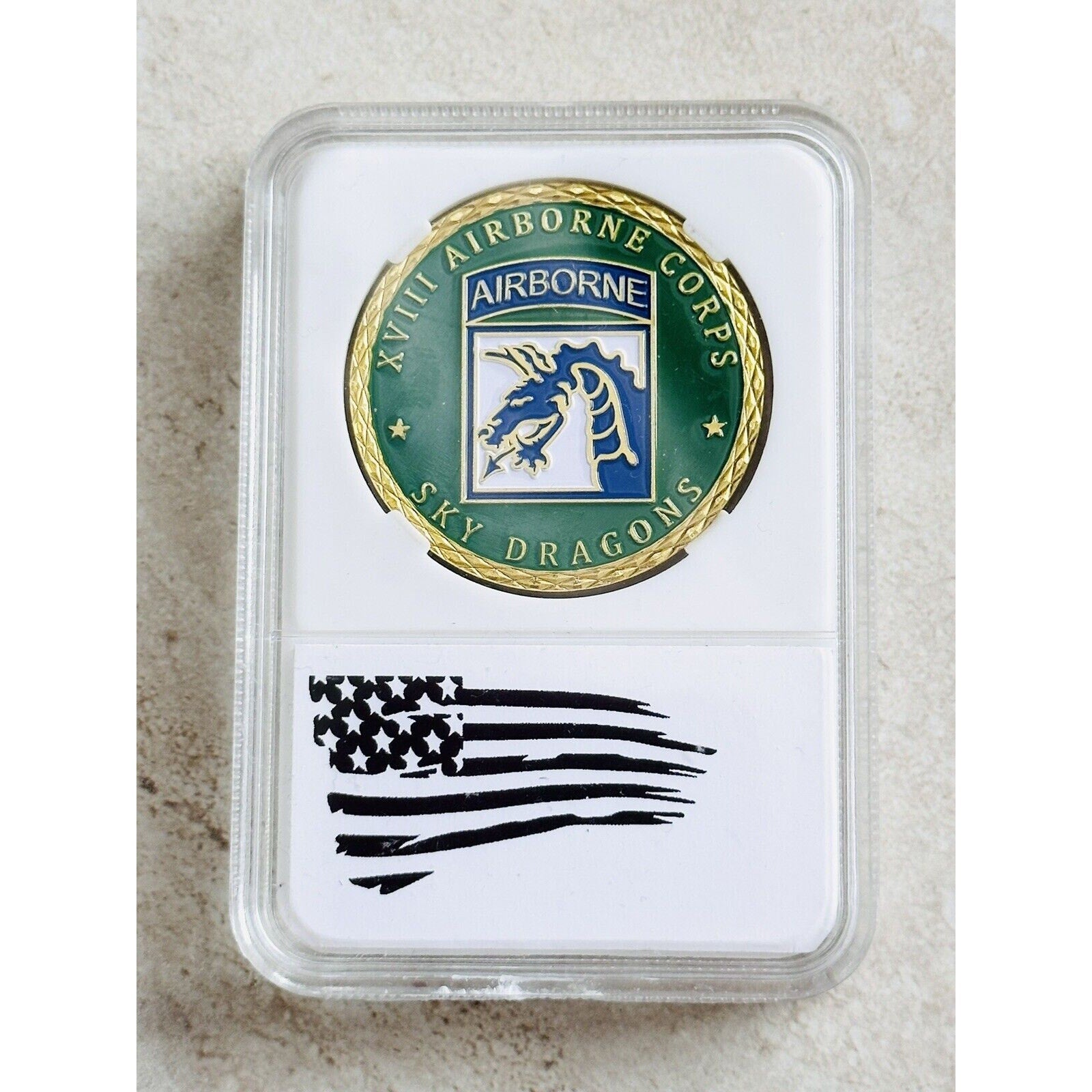 ARMY XVIII 18TH AIRBORNE CORPS SKY DRAGONS CHALLENGE COIN