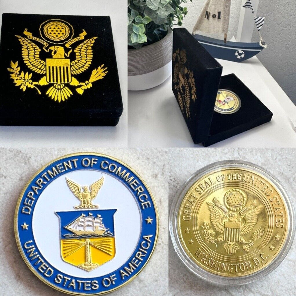 Department of Commerce Challenge Coin With Black Velvet Case