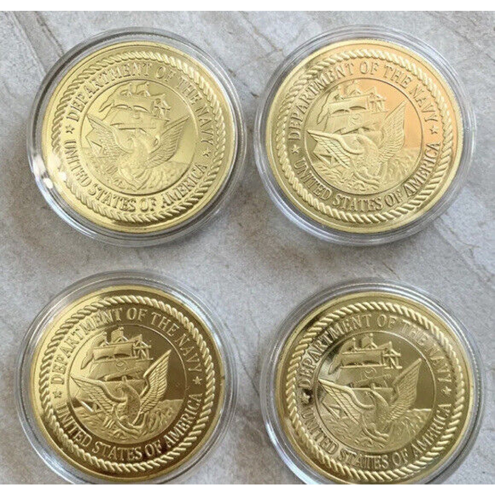 Lot Of 4 CHALLENGE COIN-Seal Team FOUR, TWO, FIVE, TEN US NAVY NAVAL