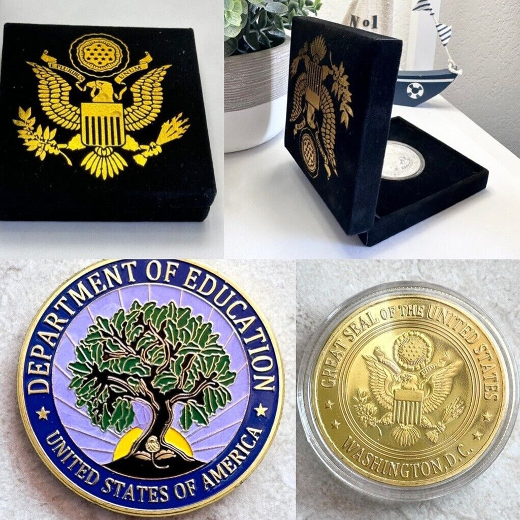 Department of Education Challenge Coin with velvet case.