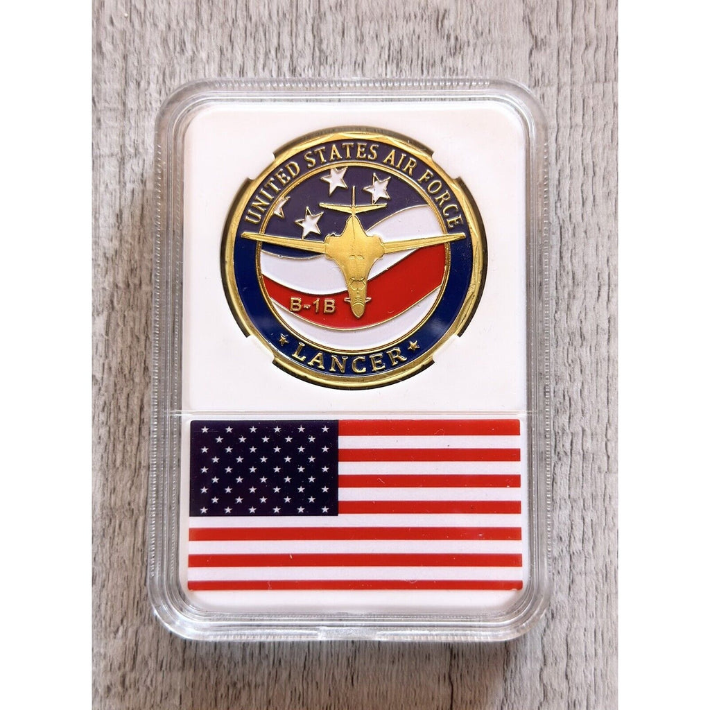 U S AIR FORCE B-1B Lancer Challenge Coin with nice case