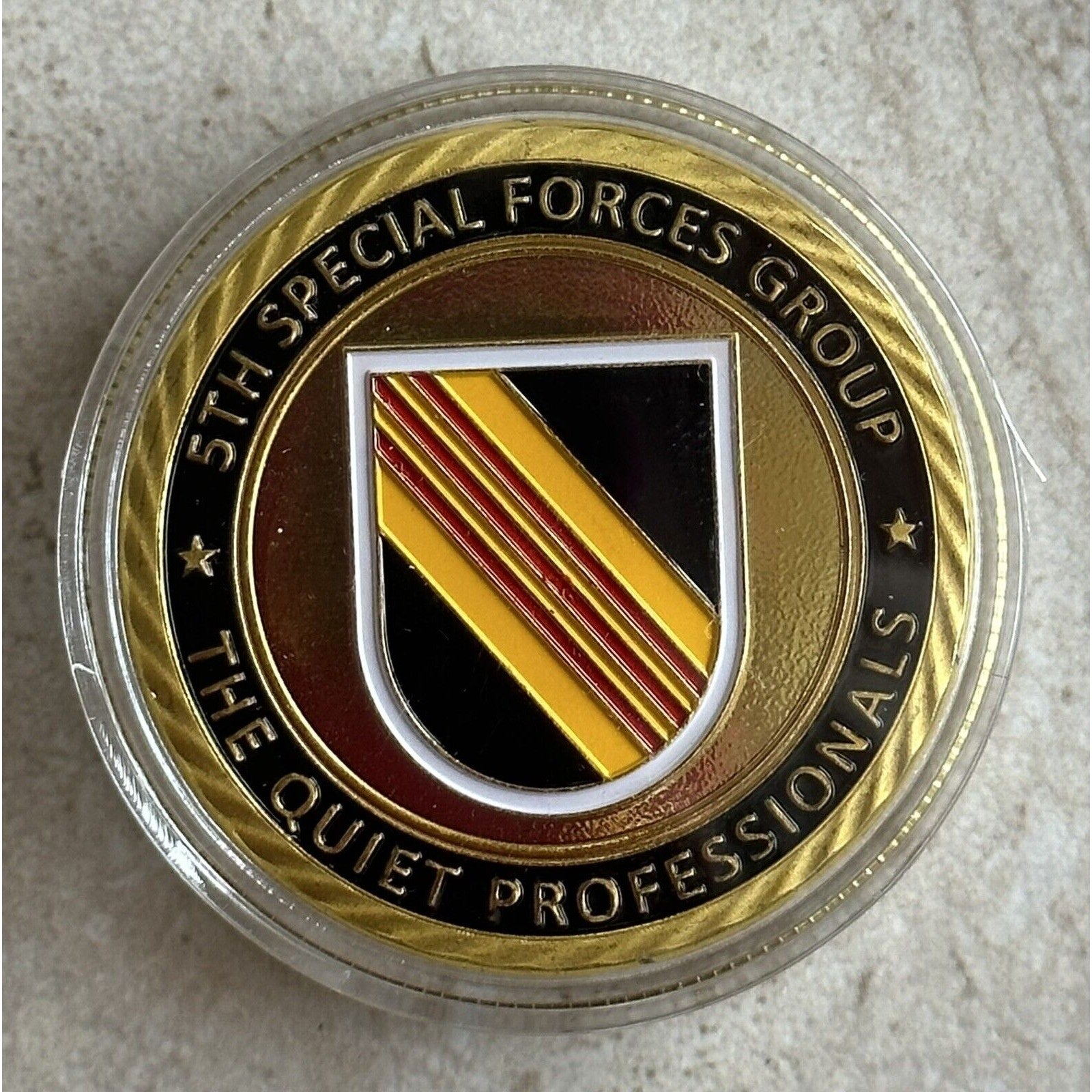 5TH GROUP Challenge Coin ARMY AIRBORNE SPECIAL FORCES With Velvet Case
