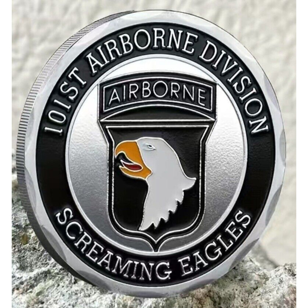 U.S. Army 101st Airborne Division Jump Wing School Challenge Coin W Velvet Case