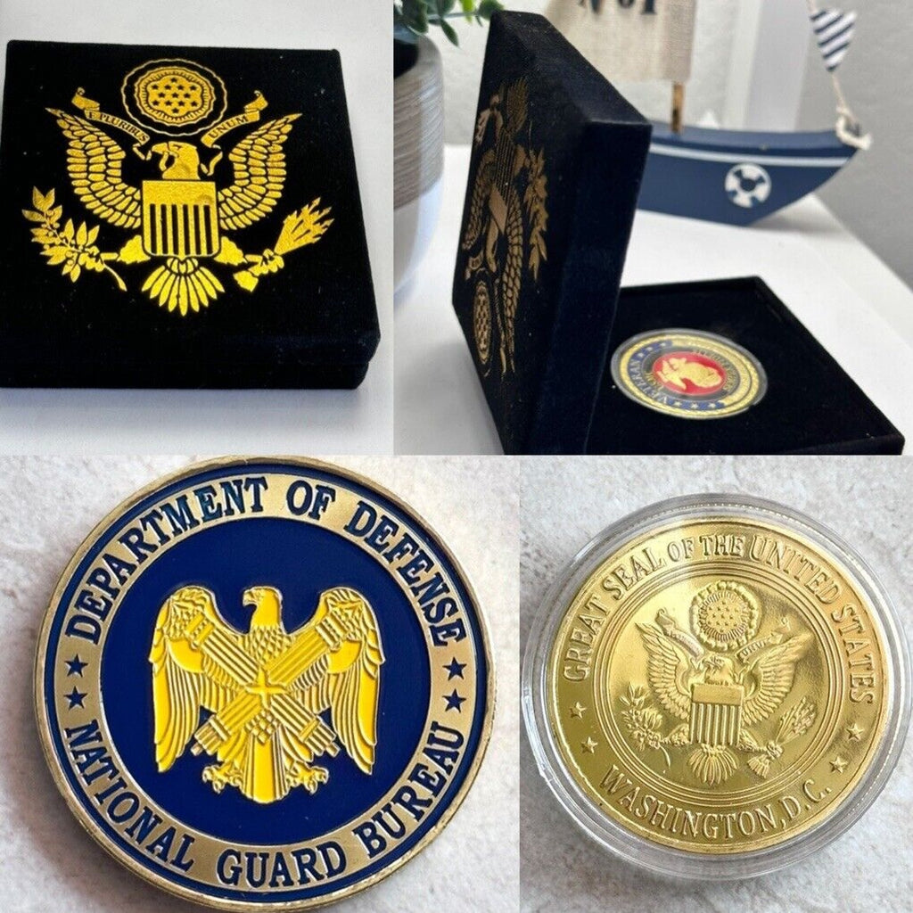 Department of Defense National Guard Bureau Challenge Coin With Special Case