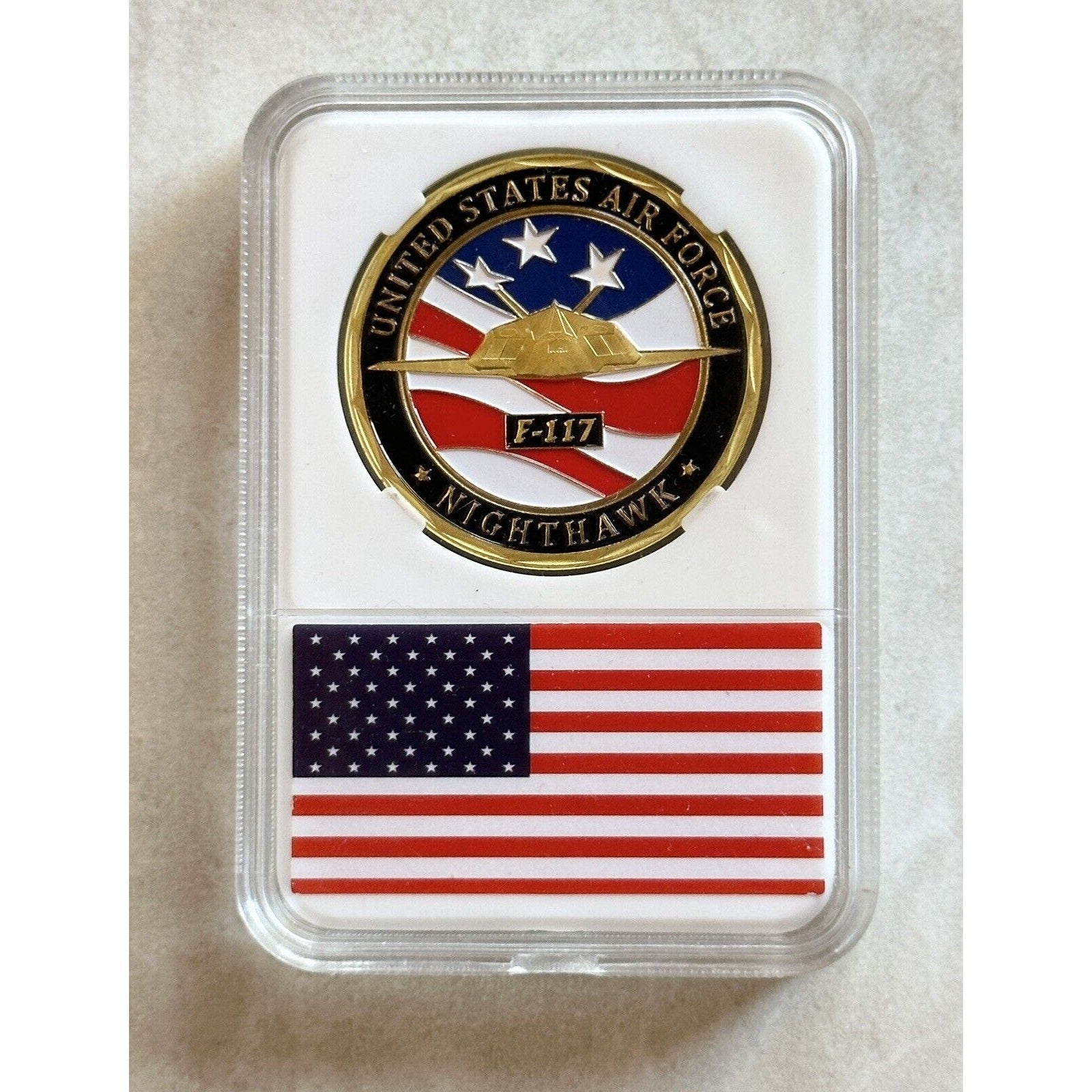 U S AIR FORCE F-117 NIGHTHAWK Challenge Coin With Case