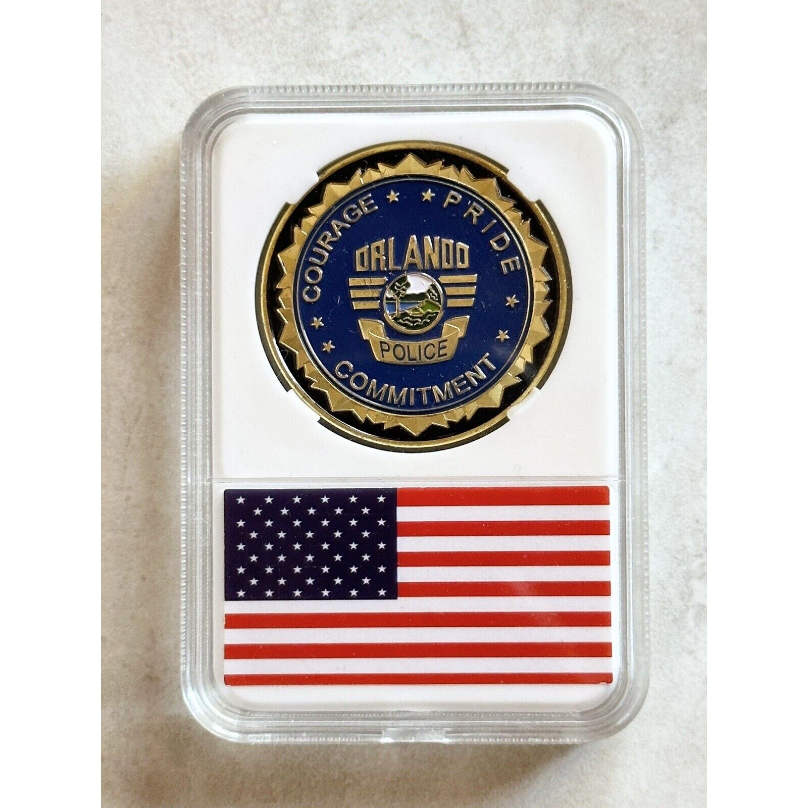 City of Orlando Police Dept Challenge Coin With Case
