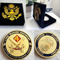 US MARINE CORPS - 14th MARINE REGIMENT Challenge Coin with velvet case