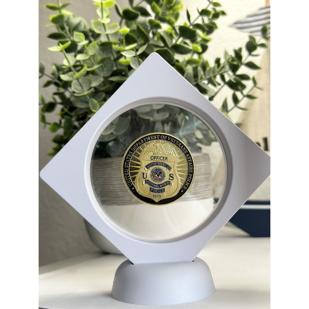U S Dept of Veterans Affairs Police Challenge Coin 40mm With Display Case