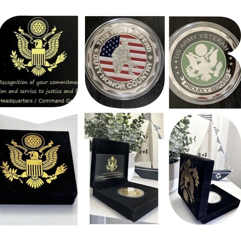 U.S. Army Veteran Proudly Served Challenge Coin USA ARMY