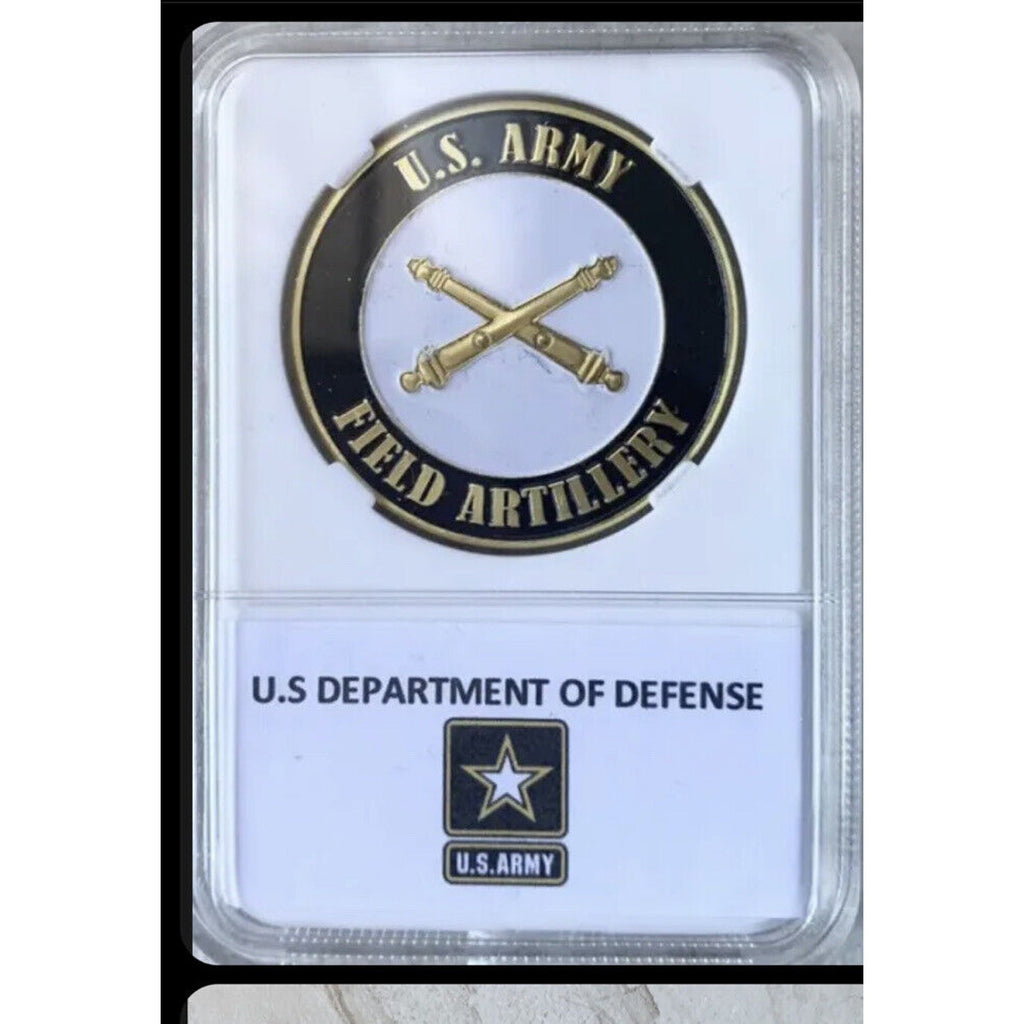 U S ARMY Field Artillery Challenge Coin Military KING Of Battle Come With Case