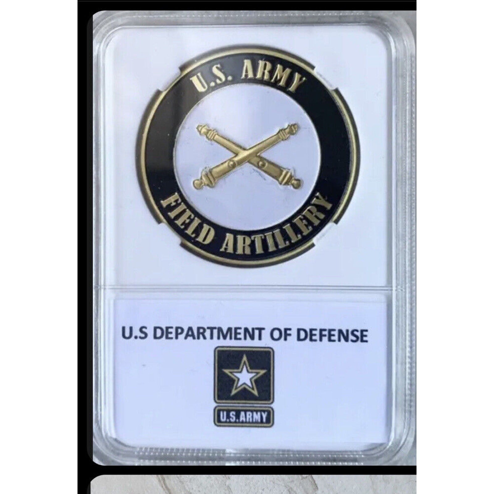 U S ARMY Field Artillery Challenge Coin Military KING Of Battle Come With Case