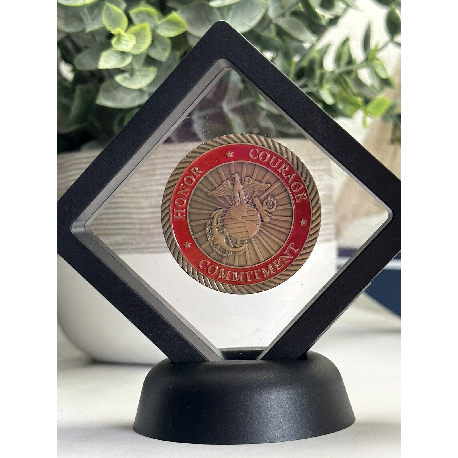 United States Marine Corps Veteran Semper Fidelis Challenge Coin With Case