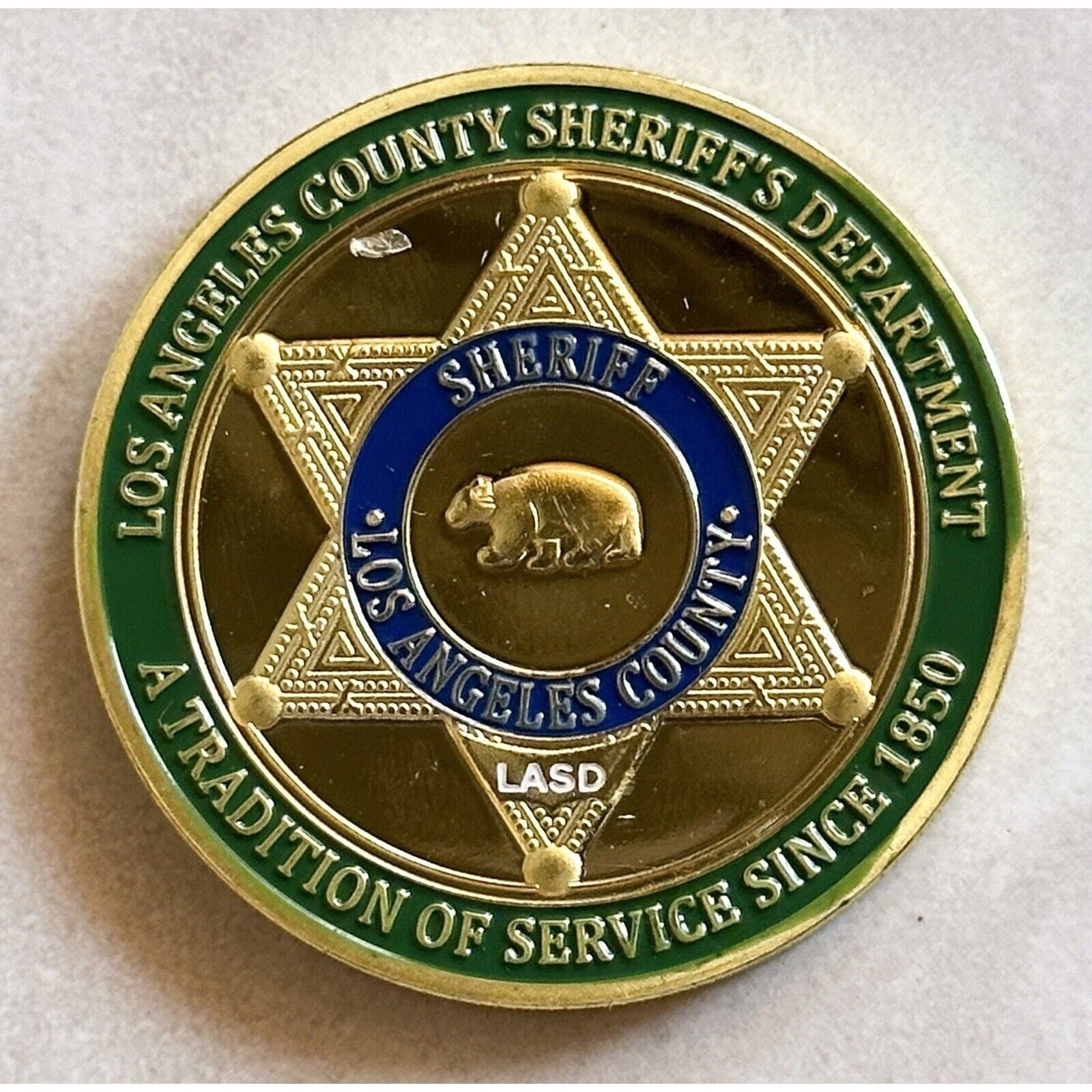 Los Angeles LA county sheriff LASD Police challenge coin USA