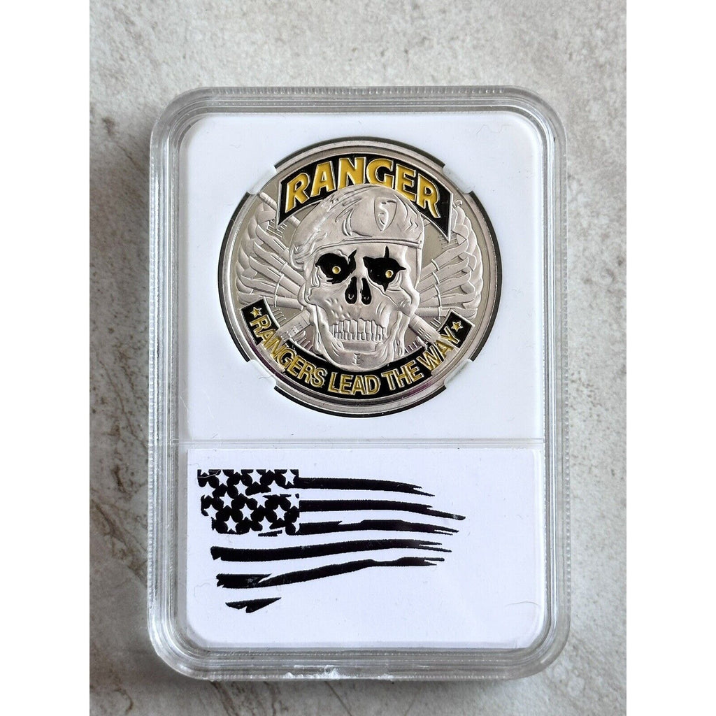 ARMY RANGER RANGERS LEAD THE WAY CHALLENGE COIN With Beautiful Case
