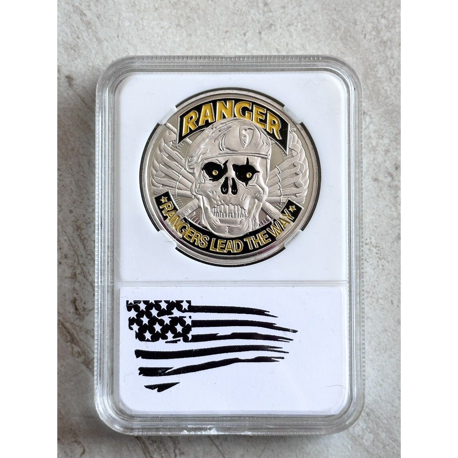 ARMY RANGER RANGERS LEAD THE WAY CHALLENGE COIN With Beautiful Case
