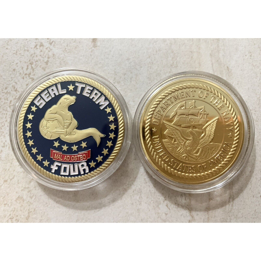 Seal Team 4 FOUR- US NAVY NAVAL SPECIAL WARFARE USN GROUP CHALLENGE COIN w case