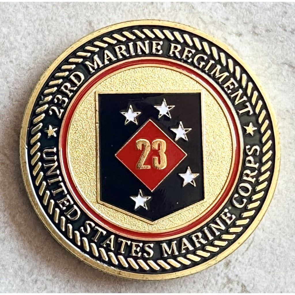 Us Marine Corps - 23rd MARINE REGIMENT Challenge Coin With Case
