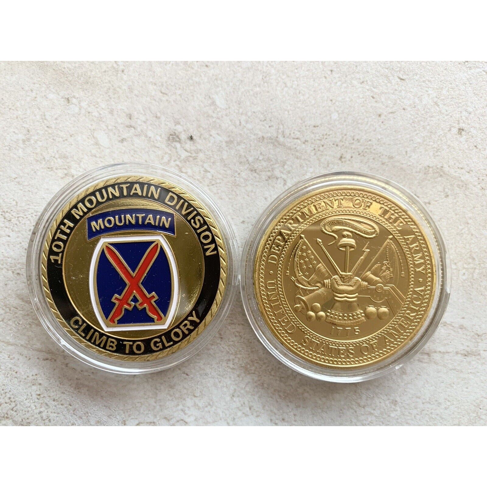 US ARMY TEN INFANTRY 10th MOUNTAIN DIVISION Challenge Coin