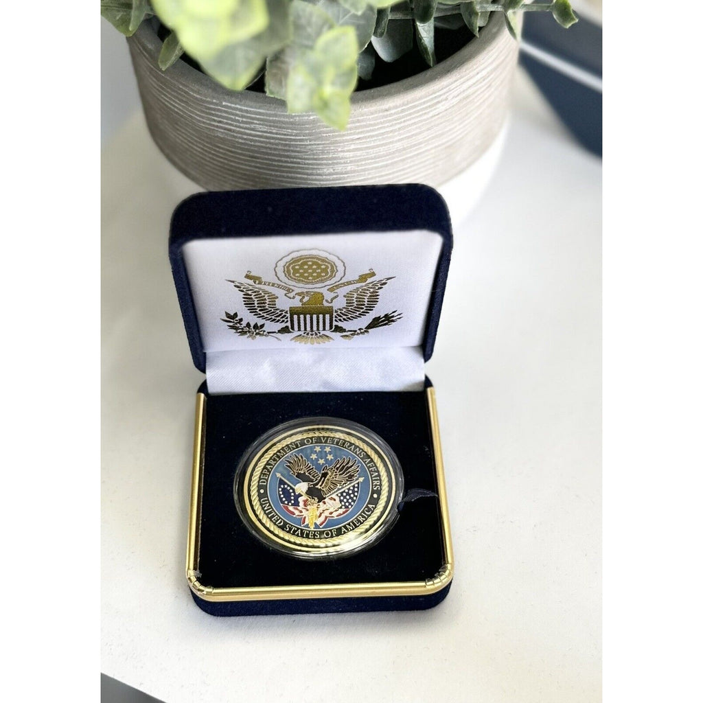 United States Department of Veterans Affairs Challenge Coin 40mm W Special Case