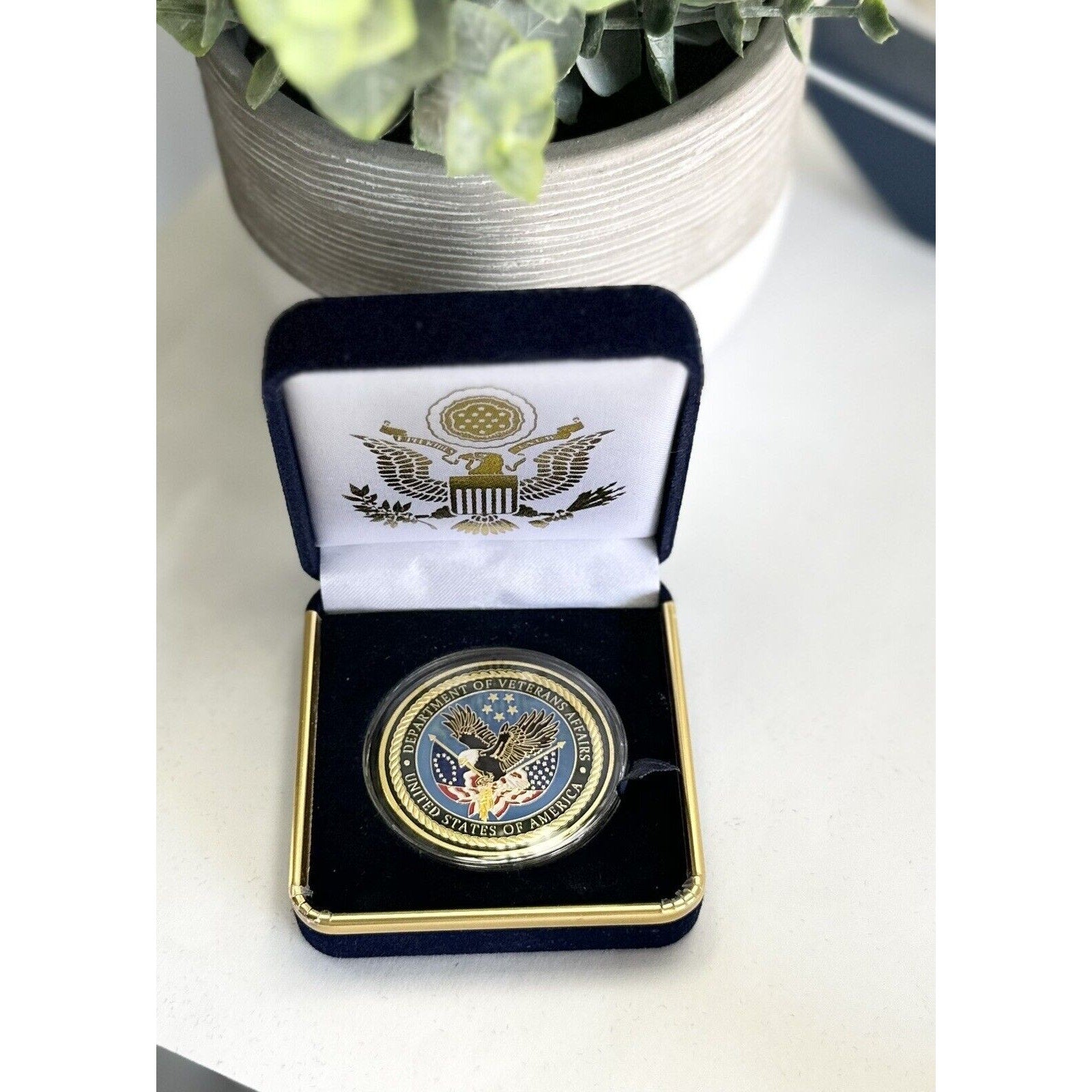 United States Department of Veterans Affairs Challenge Coin 40mm W Special Case