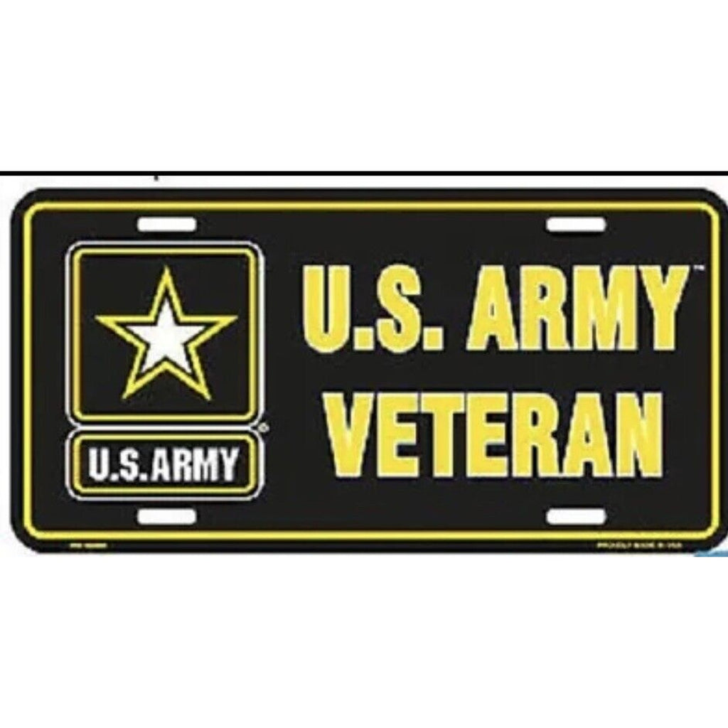 US Army USA Military Veteran Soldier Aluminum Car License Plate Tag