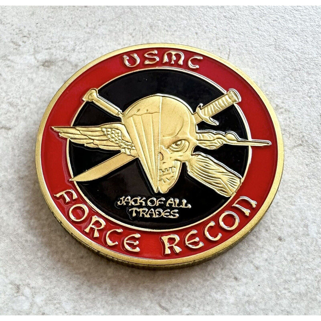 NEW USMC U.S. Marine Corps Force Recon Challenge Coin.