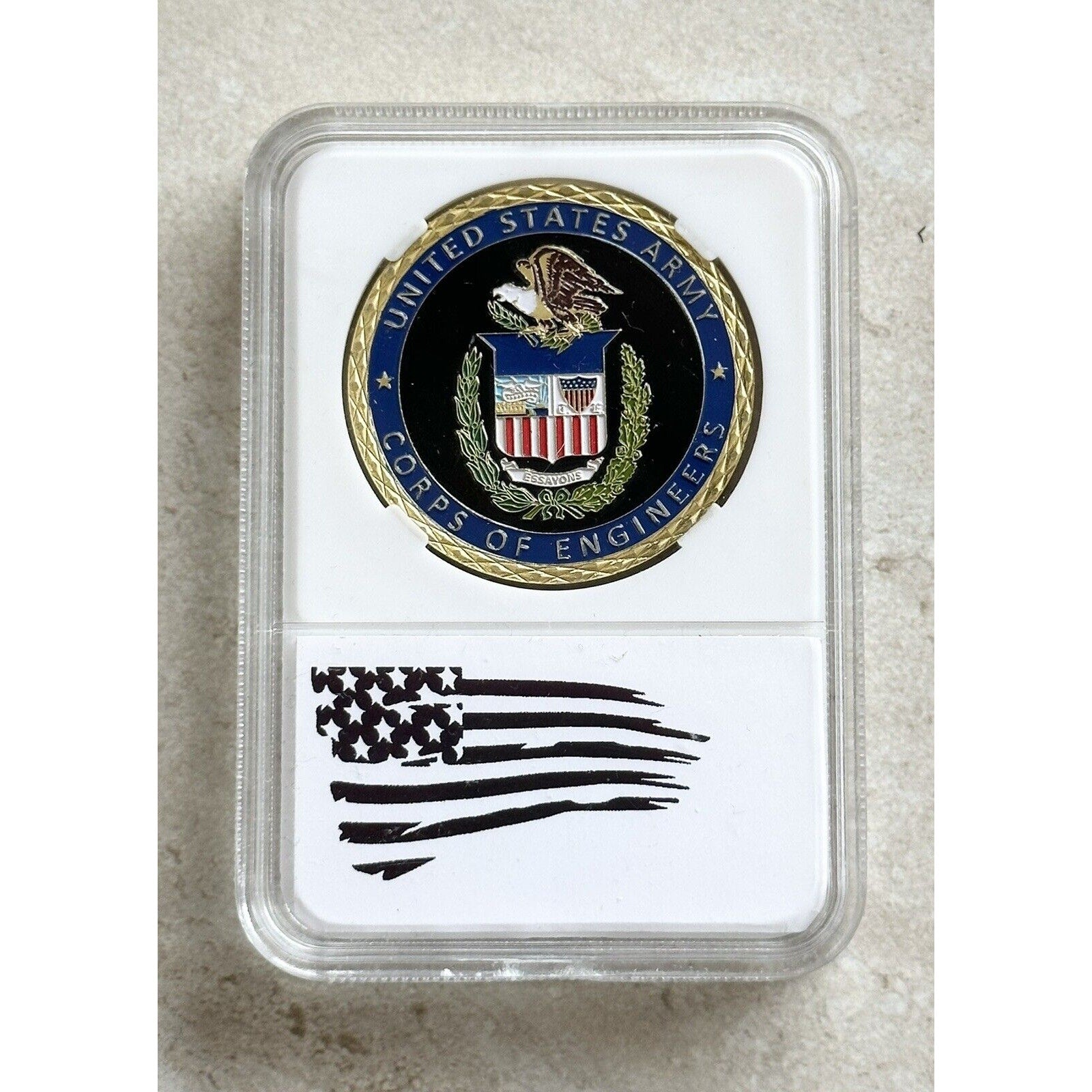 U S ARMY Corps of Engineers Challenge Coin With Case