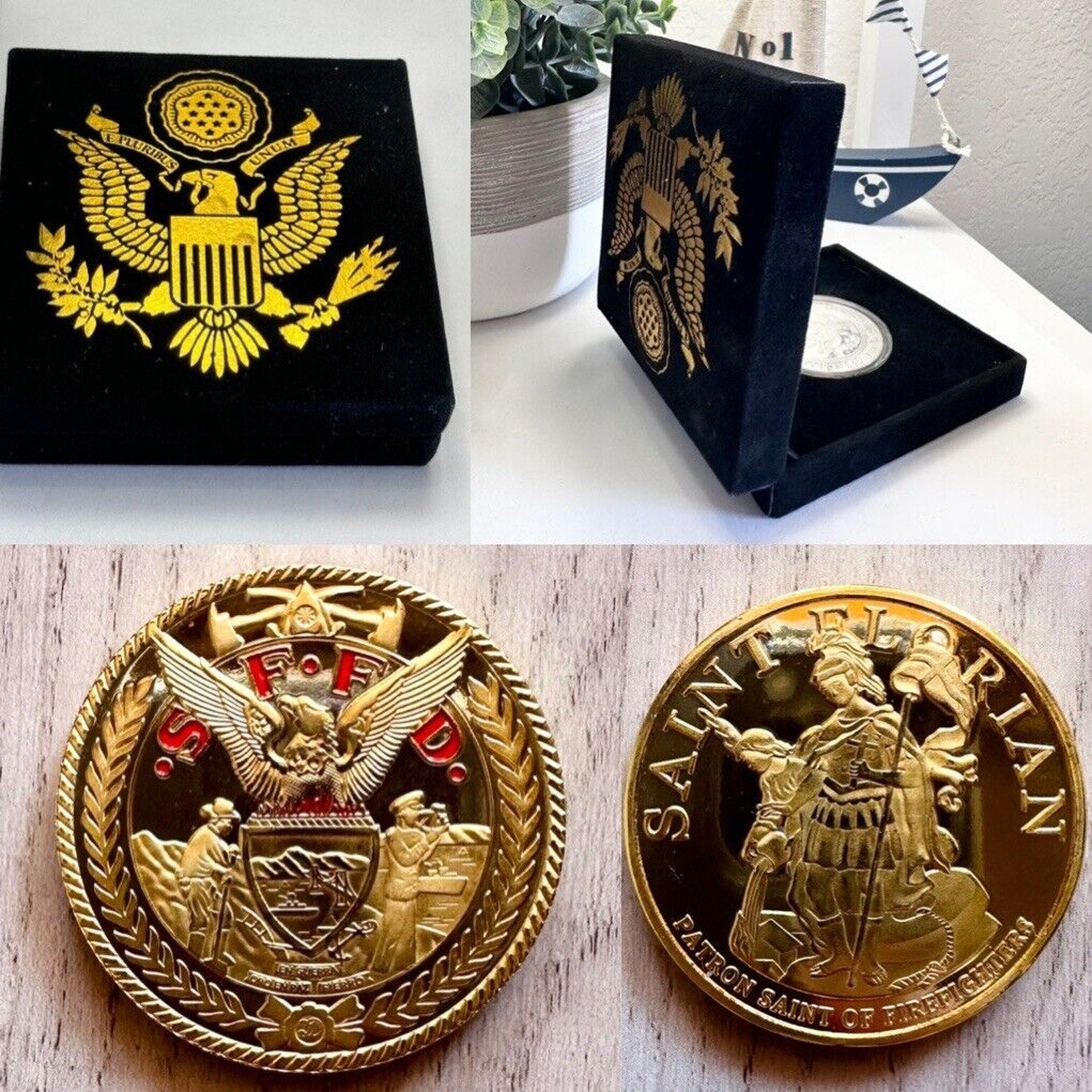 SAN FRANCISCO FIRE DEPT Challenge Coin with special velvet case