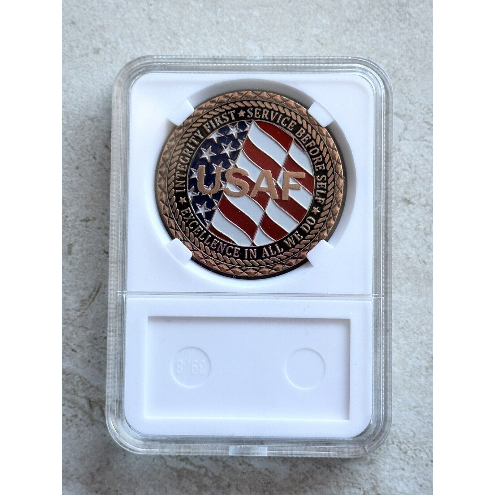 Military US Air Force Veteran USAF Challenge Coin POW - MIA 40mm With Case
