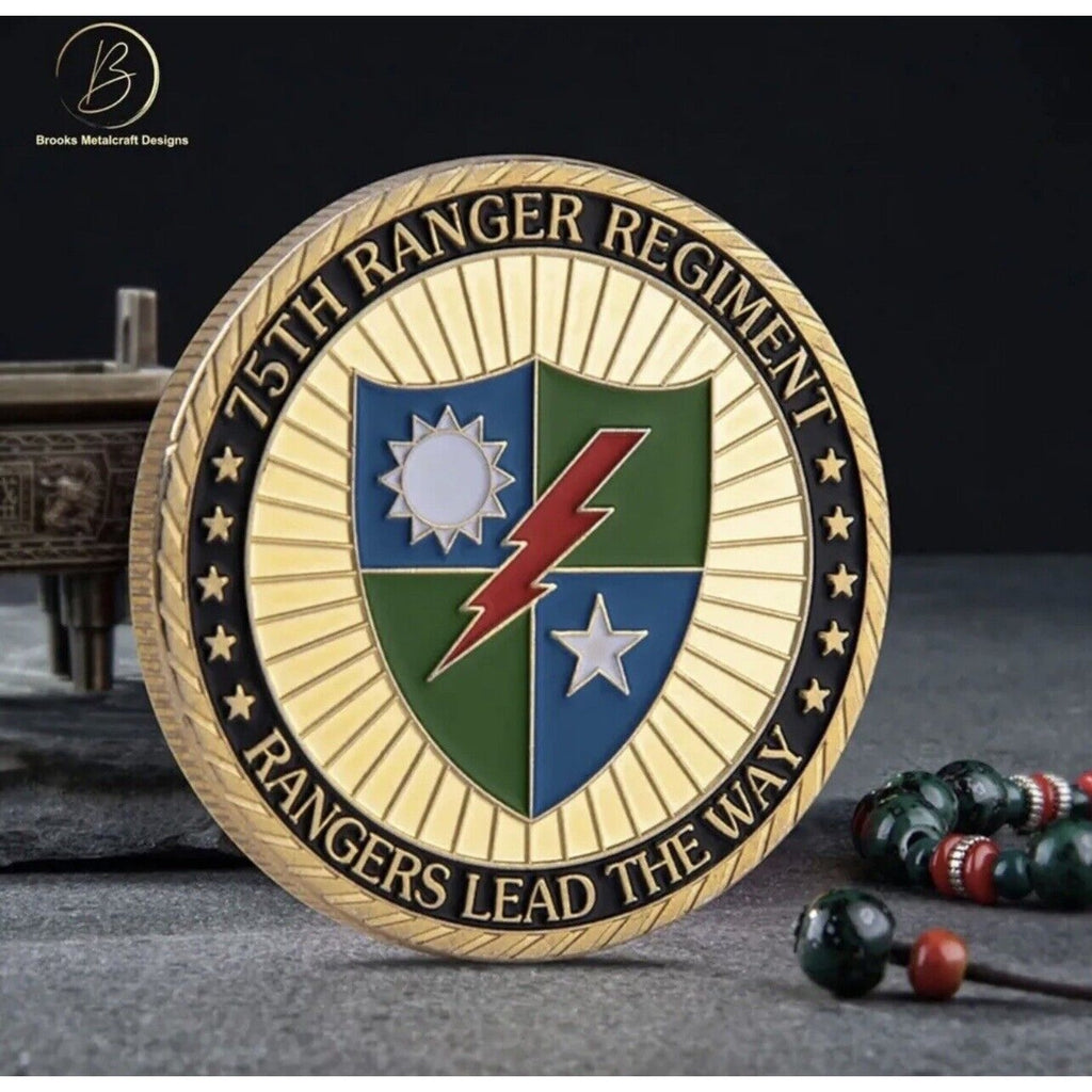 UNITED STATES ARMY 75TH Ranger Regiment Special Ops Challenge Coin w velvet case
