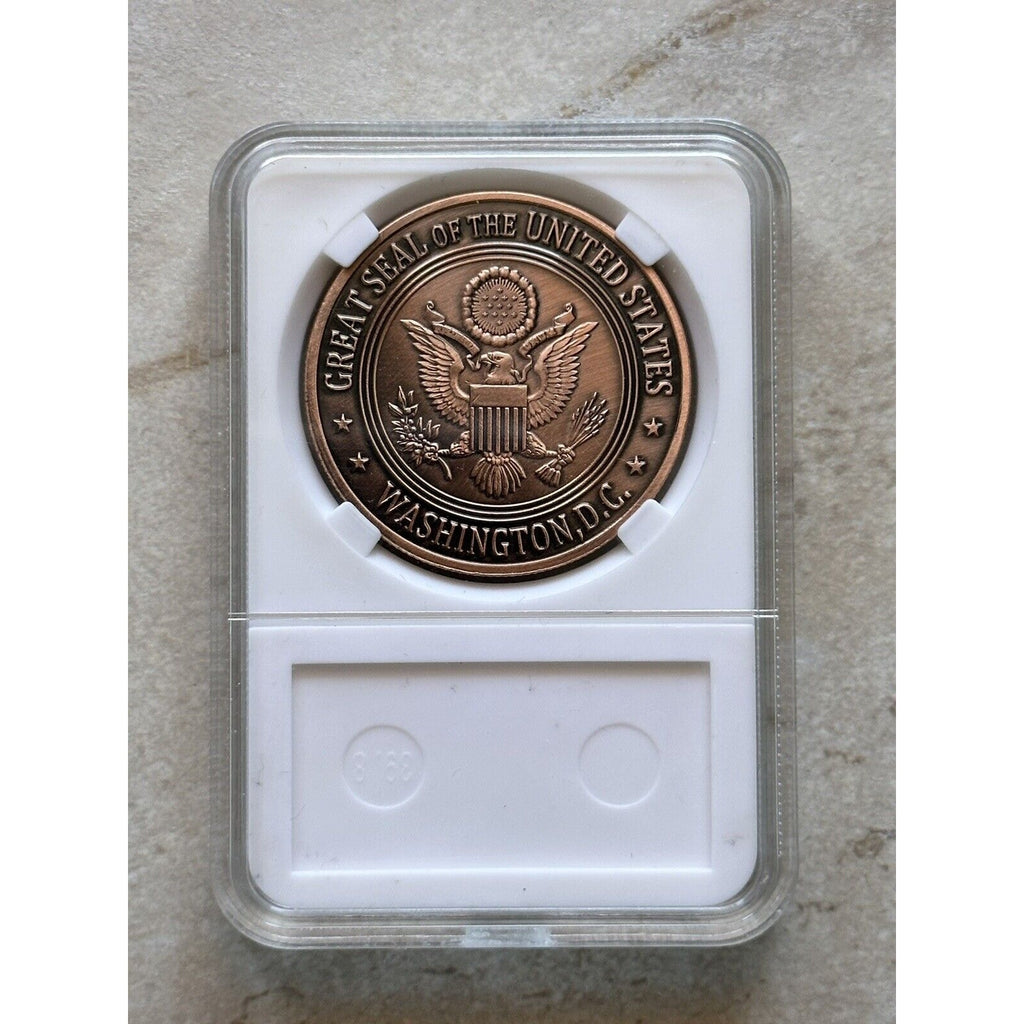 FBI Challenge Coin United States DOJ With Case (copper)