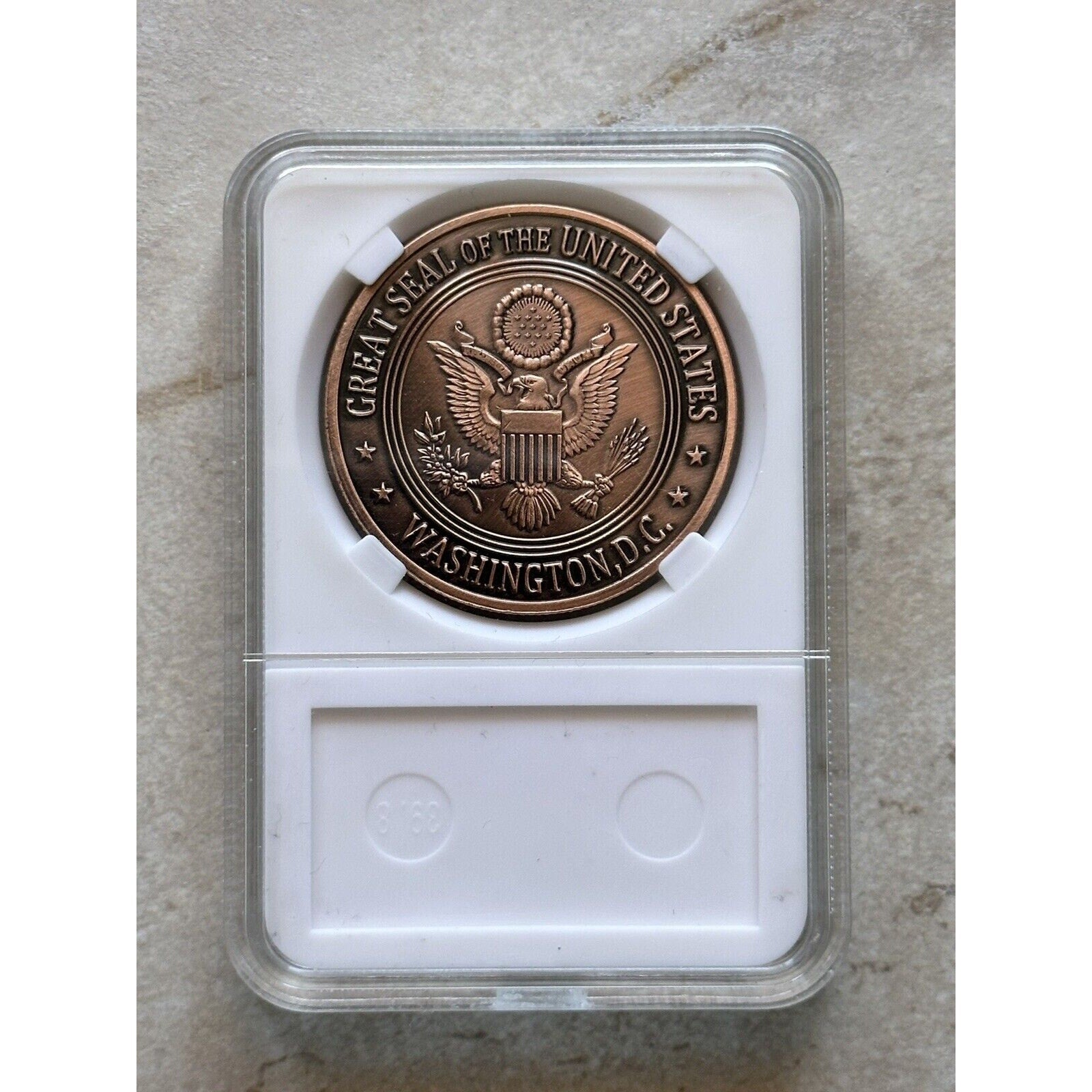 FBI Challenge Coin United States DOJ With Case (copper)