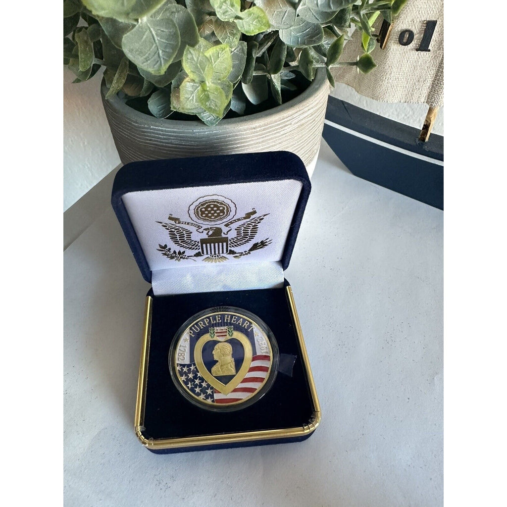 PURPLE HEART RECIPIENT Challenge Coin With Special Velvet Case