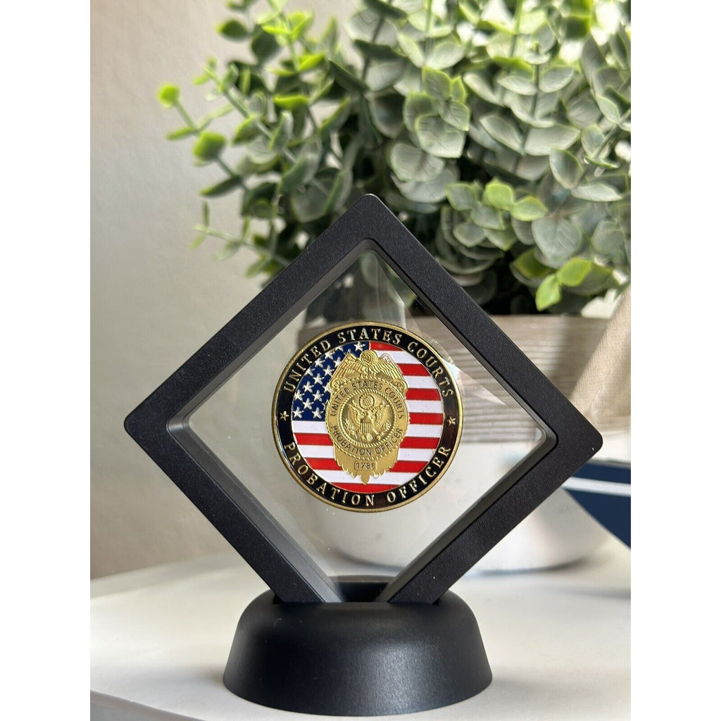 United States PROBATION OFFICER US Courts System Challenge Coin W/ Display Case