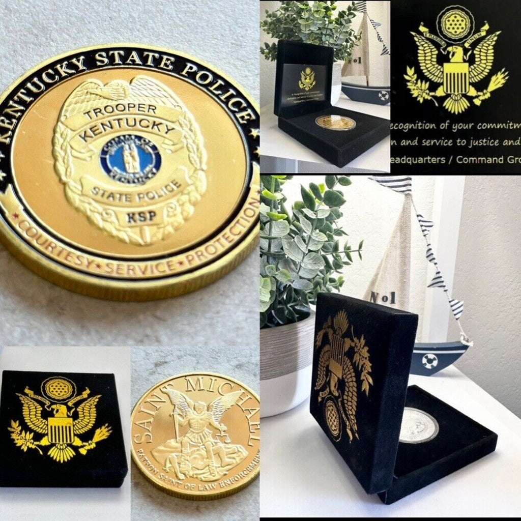 KENTUCKY STATE POLICE Challenge Coin With Special Velvet Case